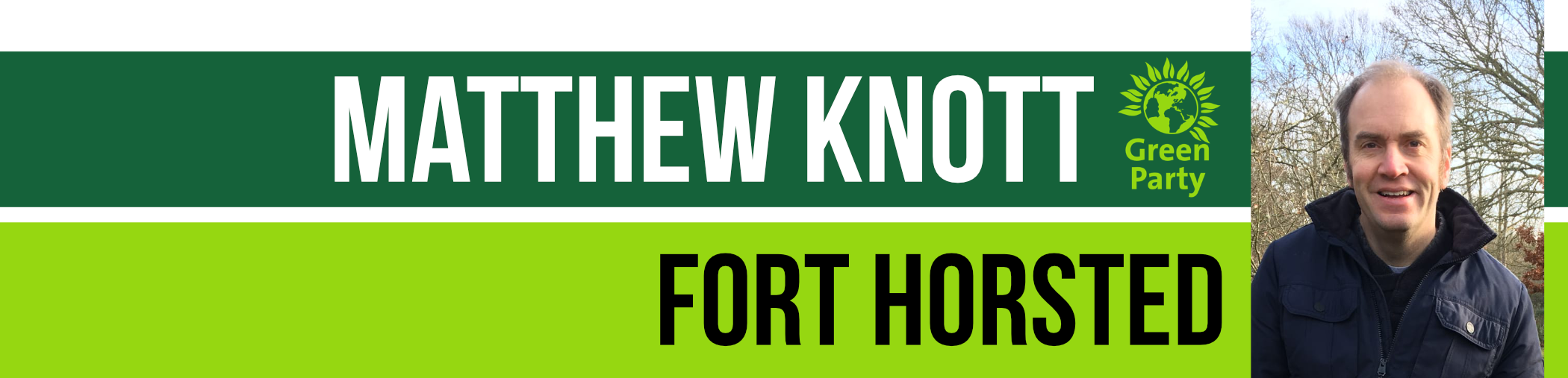 The Green Party candidate for Fort Horsted Matthew Knott Local May Elections 4th May
