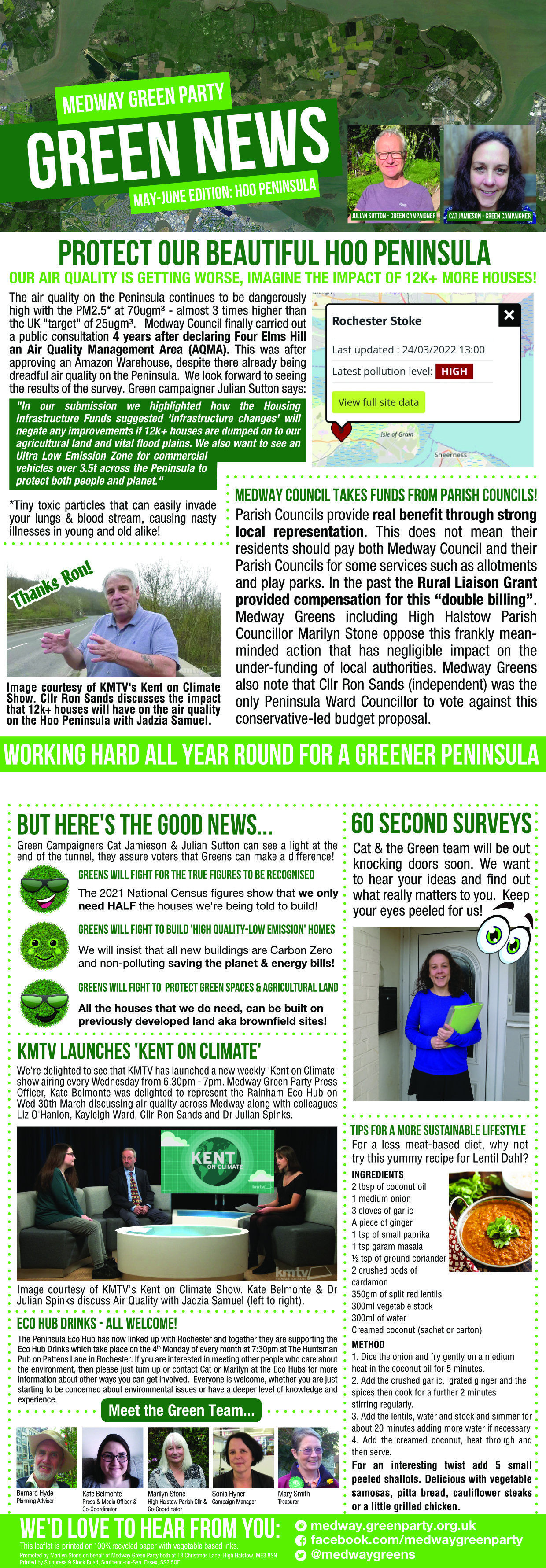 Medway Green Party May/June Newsletter - Accessible link on the main page