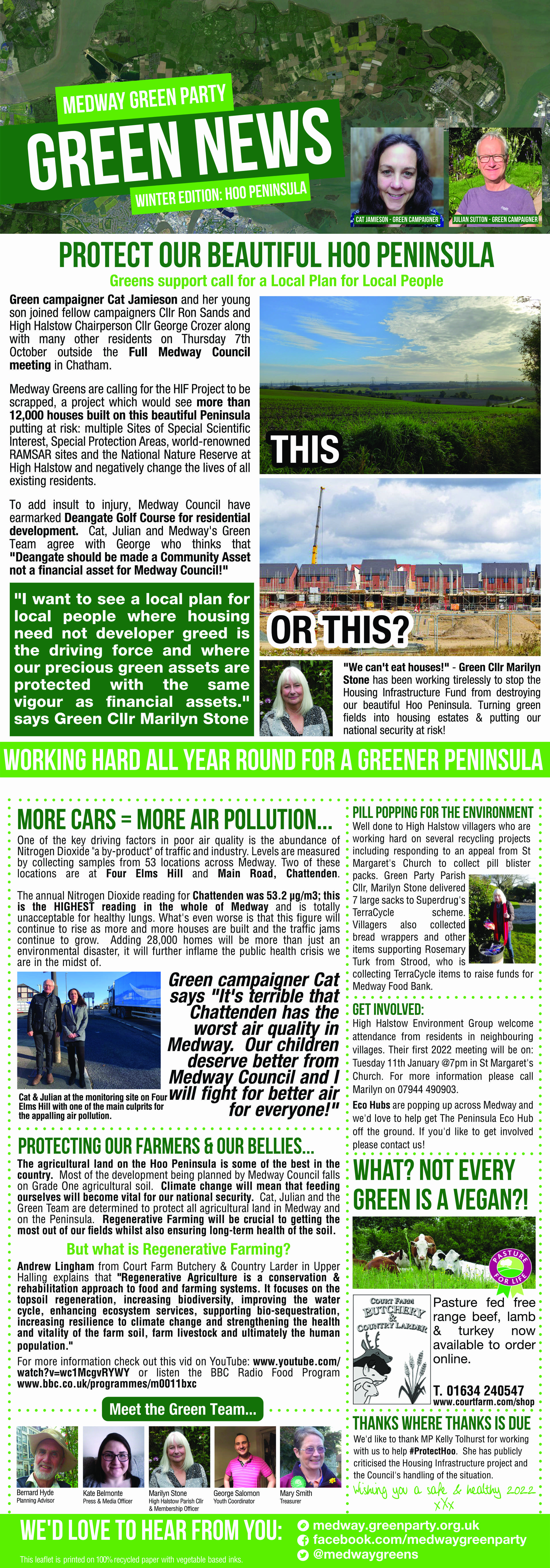Medway Green Party Winter Newsletter - Accessible link on the main page